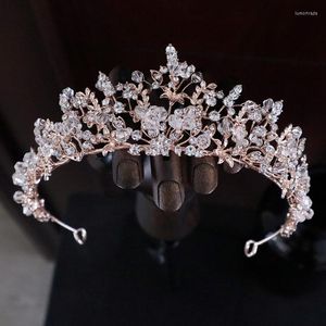 Nakrycia głowy 2022 Koreańska atmosfera kryształowa suknia ślubna Tiara Bride Super Fairy Crown Party Birthday Party
