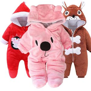 Rompers LZH Baby Winter Ubrania dla urodzonej dziewczynki chłopiec Ogólny zimowy romper dla dzieci Kids Christma Costumes Niemowlę odzieży 220905