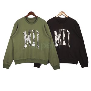 High Street Çiftleri Hoodies Erkek Moda Büyük Çatlak Mektup Baskı Sweatshirts Kadınlar Uzun Kollu Hip Hop Sökü Asya Boyutu S-XL