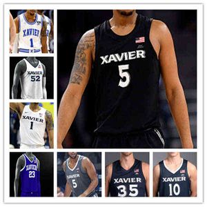 Indossa magliette da basket personalizzate College Xavier Musketeers Nate Johnson Zach Freemantle Paul Scruggs Naji Marshall Colby Jones Jack Nunge Ada