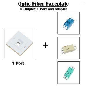 Fiber Optic Equipment 5 Pieces 1 Port LC Faceplate Duplex FTTH FTTD Networking UPC/APC Adapter Ethernet SM Single Mode MM Multi