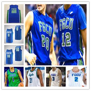 College bär anpassade NCAA Florida Gulf Coast FGCU Basketball Jersey Caleb Catto Cyrus Largie Jalen Warren Justus Rainwater Zach Anderson Qwa