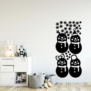 Wall Stickers Romantic Snowman Self Adhesive Wallpaper For Kids Rooms Home Decor Mural Poster