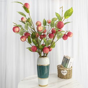 Faux Floral Greenery Simulation Apple Citroen Persimmon Branch Autumn Fruit Floor Decoração para a sala de jantar Acessórios para casa J220906