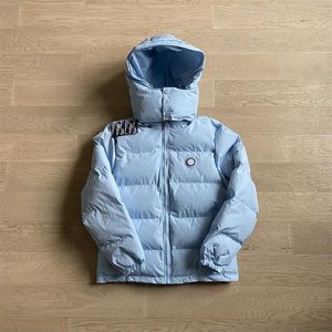 Trapstar London Men's Detachable Hooded Down Jacket Ice Blue Fleece Tracksuit Women's Winter Warm Clothing