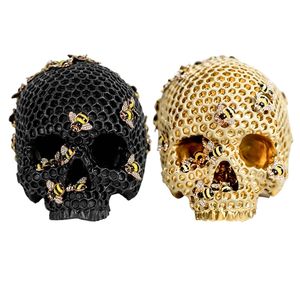 Decoração de festa moderno honeycomb skull escultura desktop estatueta halloween esqueleto de cabeças humanas estátuas de halloween adereços 220905