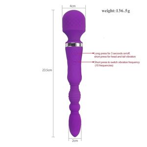 Massaggiatore giocattolo del sesso 10 Frequenza Vibrante Silicone Impermeabile Adulto Av Magic Stick Vibratore Giocattolo femminile tenuto in mano