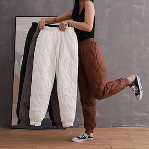 Pantaloni da donna Capris da donna Casual da donna elasticizzati termici spessi caldi invernali Harem da donna Pantaloni in piumino di cotone antivento impermeabili