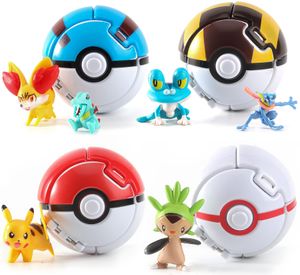 Filme TV Plüschtier L Pokeball Clip And Go Bälle mit 4 Kampffiguren 2 zufällige Aktionsset Geschenk für Jungen Mädchen Kinder Party Favo Mxhome Amzlk