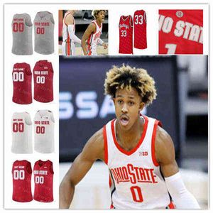 Indossa la maglia personalizzata 2021 Ohio State Buckeyes College Basketball OSU D'Angelo Russell Duane Washington E.J. Il giudice Liddell fa causa a Kyle Young