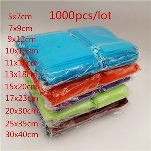 Geschenkpapier, 11 Größen, 1000 Stück, Organza-Geschenkbeutel, Weihnachten, Hochzeit, Party, Geschenkbeutel, Organza-Kordelzug, Schmuckverpackung, Beutel, Beutel, 22 Farben, 220906