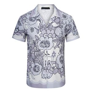 23 camisas de designer de luxo masculas camisas de boliche geométricas de estampa geométrica Hawaiian Camisetas casuais hawaiian Men Slim Fit Mangas curtas Variedade