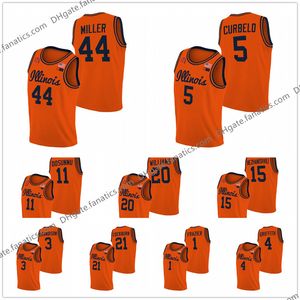 Custom Illinois Fighting Illini College Basketball Jersey 2021 Чемпионы турнира Big Ten Trent Frazier 2 Connor Serven 3 Jacob