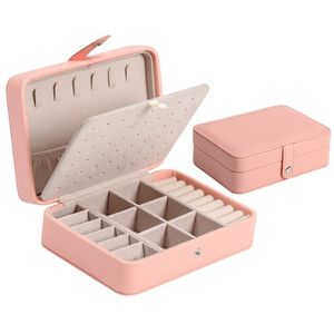 Jewelry Boxes PU Leather Jewellery Storage Earring Box Display Case Organizer Packaging for Home Travel Girl Gift 220906