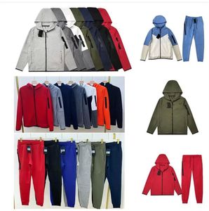 Tute invernali da uomo in pile tecnico tuta manica lunga giacca pantalone tecnico sportwear felpe con cappuccio felpe con cappuccio uomo tute felpa con cappuccio techfleece jogger