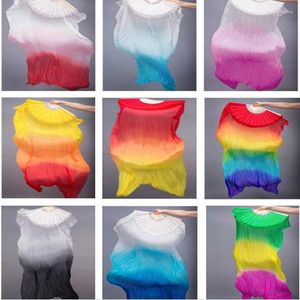 Stage Wear Sell Kids Women Belly Dancing Fan Veils 1 Pair Gradient Color Dancer Practice Long Props 120cm/150cm/180cm