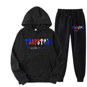 Herrspårspår Trainingspak Trapstar Merk Gedrukt SportKleding Mannen 16 Kleuren Warm Twee Stukken Set Losse Hoodie Sweatshirt Broek Set Capu 220905