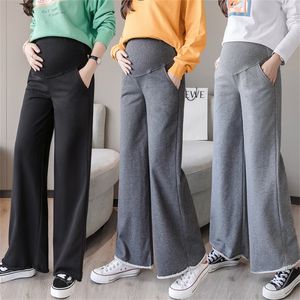 maternity Bottoms pants spring and autumn wear loose wide leg pants cotton leggings trousers nine points 20220906 E3