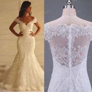 2022 Real Image Elegant Lace Mermaid Wedding Dress Church Suitable for Wedding Bride Gowns Custom Made Newest