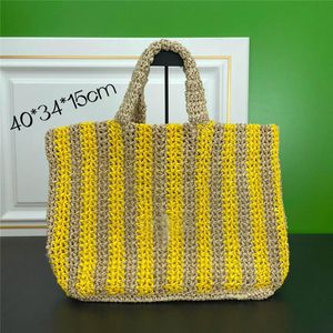 5A bolso de mano de hombro Diseñador crossbody moda mujer Rafia Paja amarillo Rayas Natural Raphiabast Totes de lujo cuerpo cruzado Bolsas de playa Raphia lhandbag ady bolso