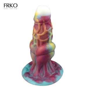 ビューティーアイテムfrko luminous dildo realistyczne odzi pynnego silikonu penis z silny zasysacz butt plug dla kobiet masa anal sexy zabawki