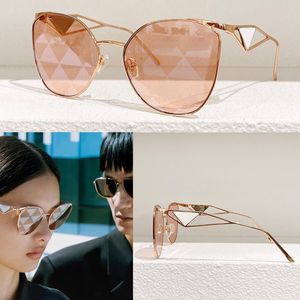 Óculos de sol quadrados de metal Mulher Logotipo triangular vintage inspirado Óculos SPR50 Marca de moda feminina Óculos exclusivos templos abertos decorados Designer Gafas De Sol