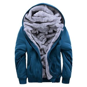 Giacche da uomo Giacca invernale spessa e calda Tinta unita in pile con cerniera Cappotto a maniche lunghe con cappuccio Parka 220907