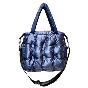 Borse da sera Borsa a tracolla da donna Giacca imbottita coreana alla moda alla moda Borsa ad aria in cotone spaziale Borsa a tracolla portatile in tinta unita