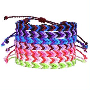 Outras pulseiras colorf amizade de pulseira trançada unissex corda encerada de corda ajustável fios à prova d'água pulseiras pulseiras Q5 Lulubaby dhumq