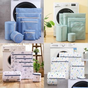 Laundry Bags Laundry Bags Sell Bag Set Collection Washing Hine Underwear Wash Polyester Foldable Modernlaundry Drop Delivery 2021 Hom Dhwe7