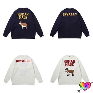 Men's Sweaters 2022 Human Made Dog Sweater Men Women 1 1 Quality Jacquard Knitted Human Made Sweater Crewneck Casual Cotton Pullovers T220906
