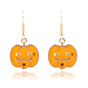 20pair Cute Pumpkin charms Big Statement Hoop Earrings Girl Trendy Gold Color Huggies Earrings Wholesale Jewelry Accessories Party Gift