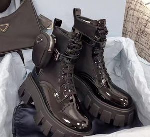 Damenstiefel Luxusschuhe Größe Punk Goth Plattform Motorrad Martin Chunky Sole Gürtelschnalle Taschendesigner