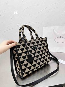 HH Small Symbole jacquard fabric handbag Tote shoulder bags Women Designer Shopping bag satchel high Quality luxury messenger Cross Body Han