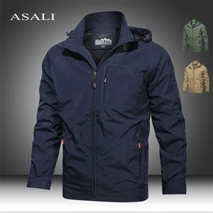 Jaquetas masculinas casuais à prova d'água primavera casacos militares homens outerwear bombardeiro zíper hip hop piloto casaco 220907