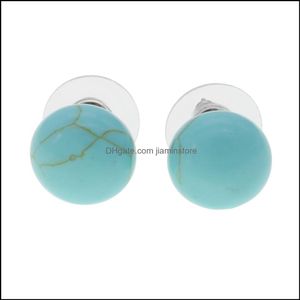 Charm Bread Bead Stud Earrings Natural Crystal Ladies Girls Simple Temperament Fashion Drop Delivery 2021 Jewelry Dhseller2010 Dhgek