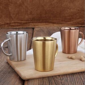 Modern minimalist 304 stainless steel coffee mug insulated double-layer household tea set beer cup LK272