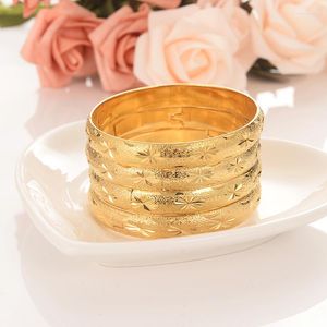 Bangle Bangrui 4pcs Fashion en gros Dubaï Jewelry Gold Color Africa Bracelet pour femmes Articles Arabes Gift Bridal Gift