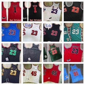 Maglie da basket retrò cucite Rodman 91 Dennis Kukoc 7 toni rosa 1 derrick rosso bianco nero nero di alta qualità size s-xxxlmn5