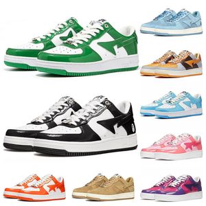 Fashion Bapesta Bapestas Baped Sta Casual Shoes Mens Womens Designer Star Trainers JJJJound Color Camo Combo Blue Pastel Pink Green Black Suede Sports Sneakers