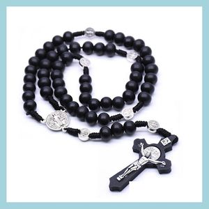 B￤rade halsband tr￤ p￤rla radband halsband korsa b￶n Jesus halsband f￶r kvinnor m￤n klassiska religi￶sa tr￤h￤ngen smycken acces dhbrq