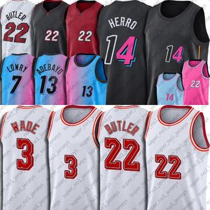 22 7 Jimmy Butler Kyle Lowry Jersey Basquete Dwyane Wade Bam Adebayo Tyler Herro Dwayne camisas Jerseys Robinson 2023 Cidade 75ﾺ Anivers￡rio Mashup Uniforme Xc41b