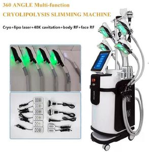 Salão Use 5 Handles 360 Cryo Slimming Fort Freeze Machine RF Laser Cavitação Perda de peso Equipamento de beleza Double Chin Handle Cryoskinys Dispositivo