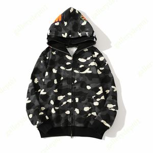 Mens Hoodies Designer Hoodie Marble Camo Pocket Sweatshirts Double Cap Luminous High Street Brodery Patch Sweaters Hoody Hip Hop Loose Shark Camo Hoodys