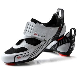 Wholesale spinning bike shoes resale online - TIEBAO Outdoor Road Cycling Shoes Spinning Class Bike Shoes Triple Straps Compatible With SPD SPD SL LOOK KEO Cleat247g