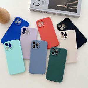 Casos caso para iPhone 15 Pro Max 14 Plus 13 Mini 12 11 Candy Color Soft Silicone Borracha Matte À Prova de Choque Capa Protetora