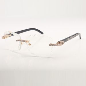 Endless diamond Buffs sunglasses frames 3524029 with natural buffalo horn legs and 58 mm clear cut lens