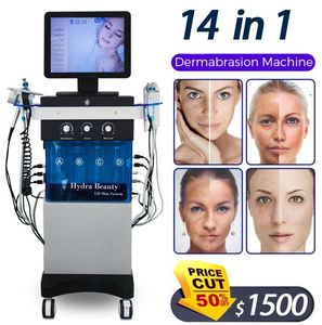 Novo 11 em 1 H2O Dermoabrasão Máquina Facial Aqua Face limpa Microdermoabrasão Profissional Oxigênio Equipamento Facial Crystal Diamond Water descascando