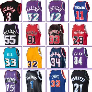 Allen Iverson Throwback Basketball Trikot Larry Bird Vince Carter John Stockton Malone Charles Barkley Mike Miller Patrick Ewing Grant Hil Tim Hardaway