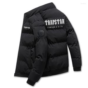 Men's Jackets 2022 Printed TRAPSTAR Padded Jacket Men Autumn And Winter Warm Windproof Short With Mandarin Collar Large